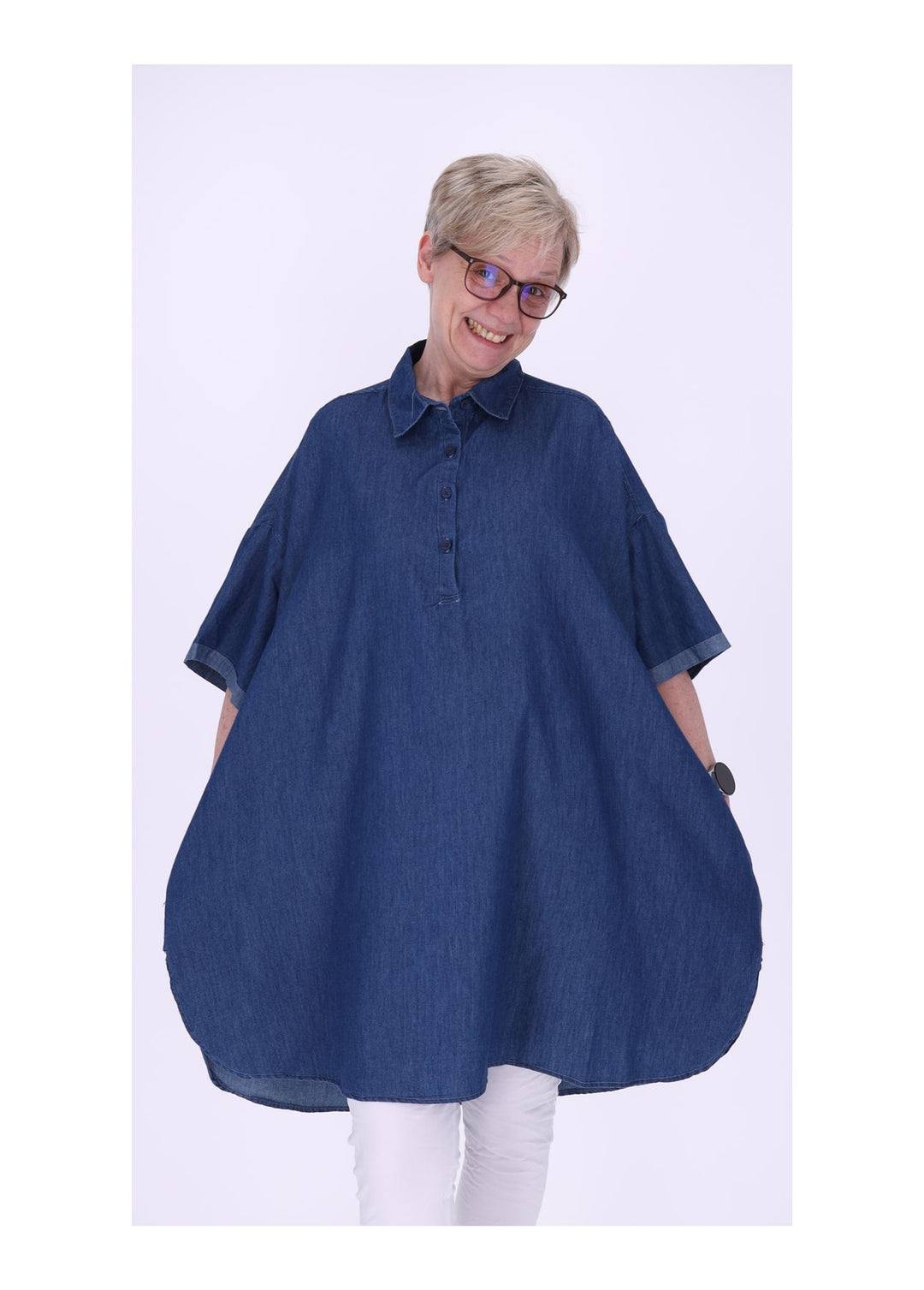 Splash of Color Blusenshirt Damen Oversized