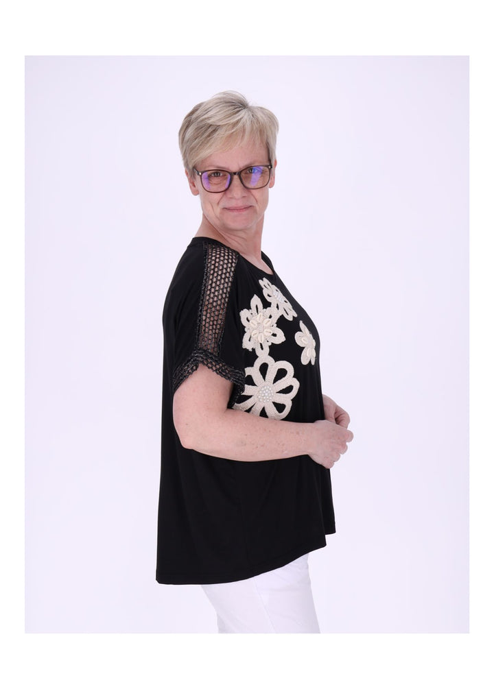 Splash of Color Damen T-Shirt Netzeinsatz