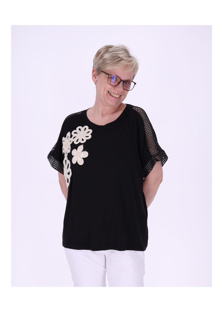 Splash of Color Damen T-Shirt Netzeinsatz