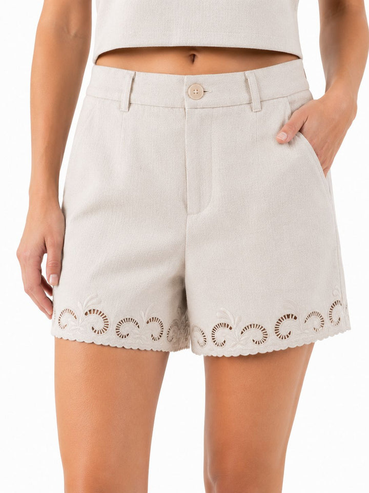 Splash of Color Leinenoptik Shorts Damen