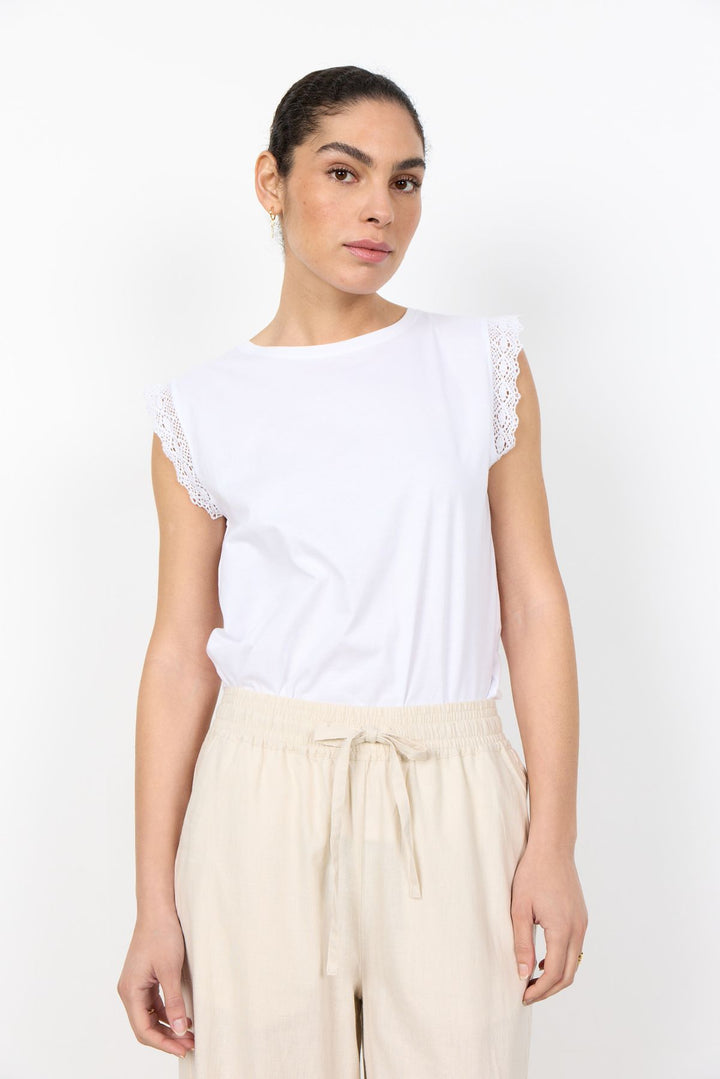 Soyaconcept Damen T-Shirt Spitzenärmel