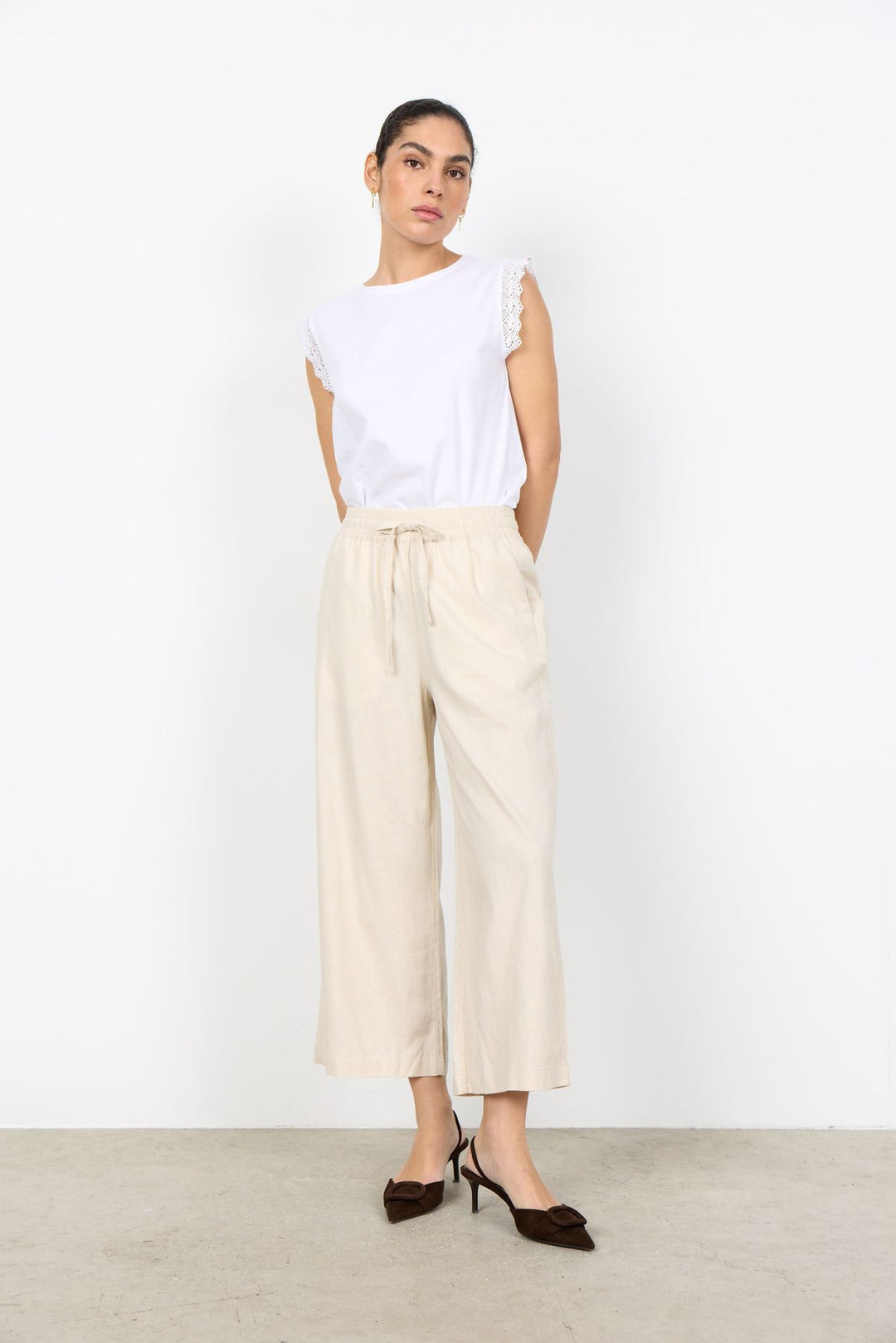 Soyaconcept Damen T-Shirt Spitzenärmel
