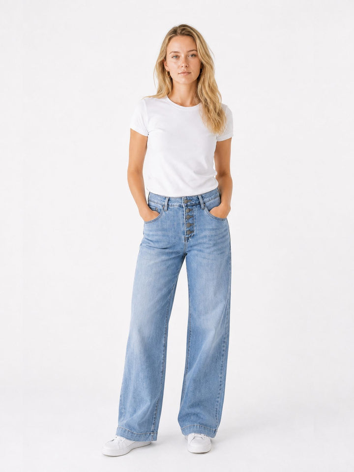 Splash of Color Wideleg Jeans Damen