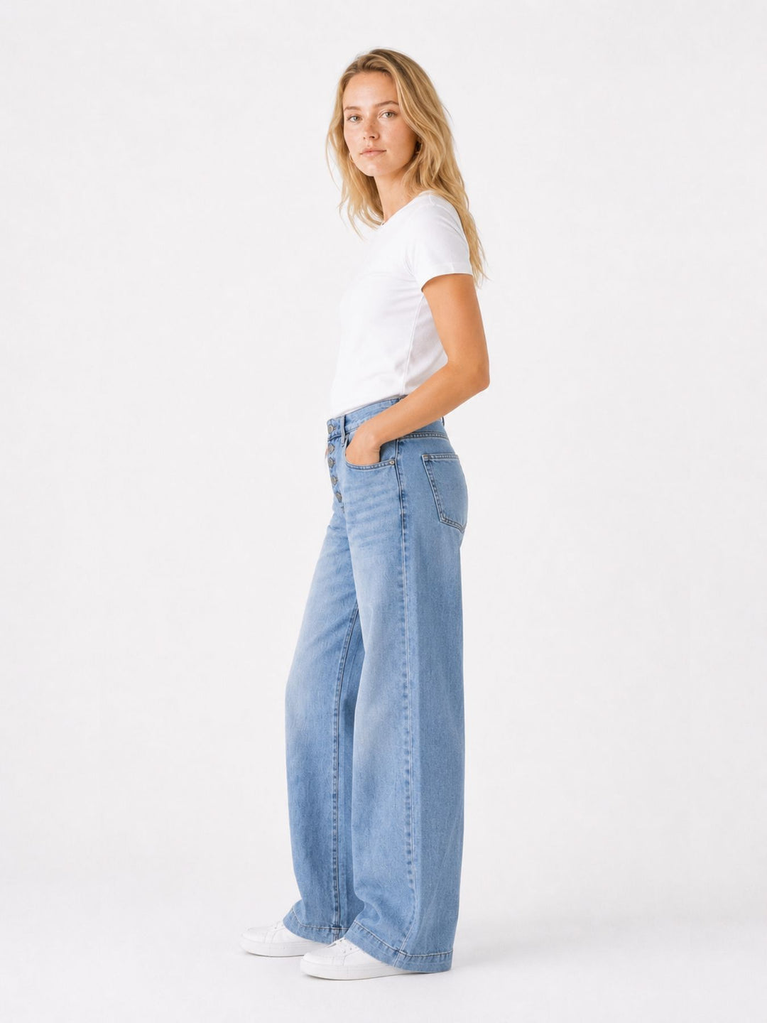 Splash of Color Wideleg Jeans Damen