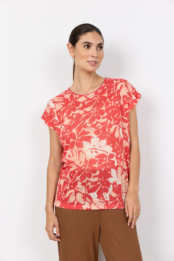Soyaconcept Damen T-Shirt Blattdruck