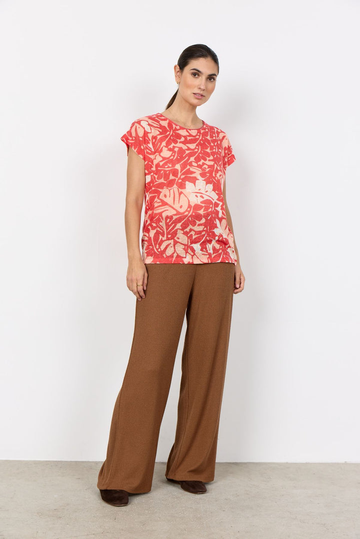 Soyaconcept Damen T-Shirt Blattdruck