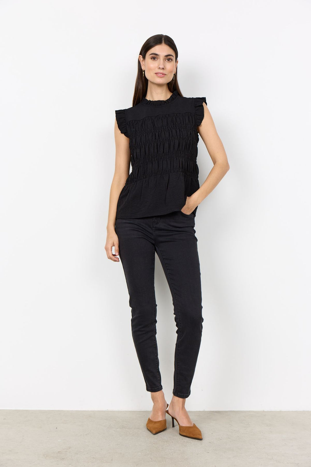 Soyaconcept Damen T-Shirt Rüschen