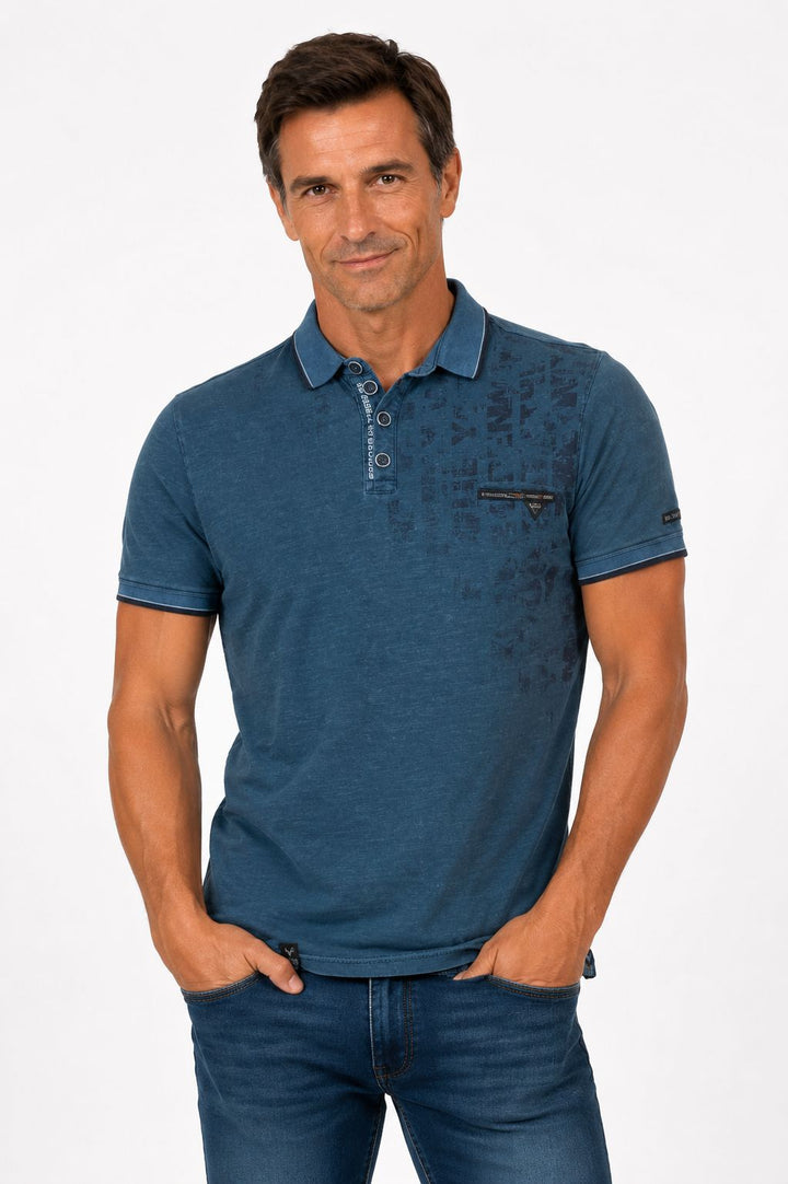 SOQUESTO Poloshirt Herren Used-Look