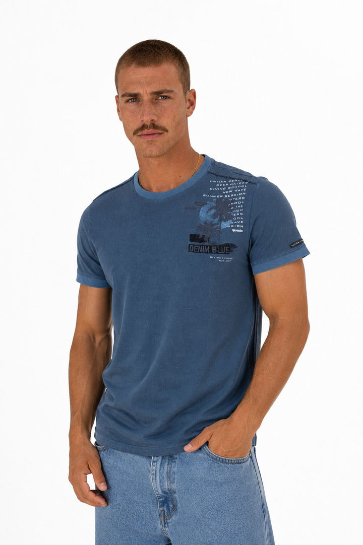 SOQUESTO Herren T-Shirt Bruststickerei