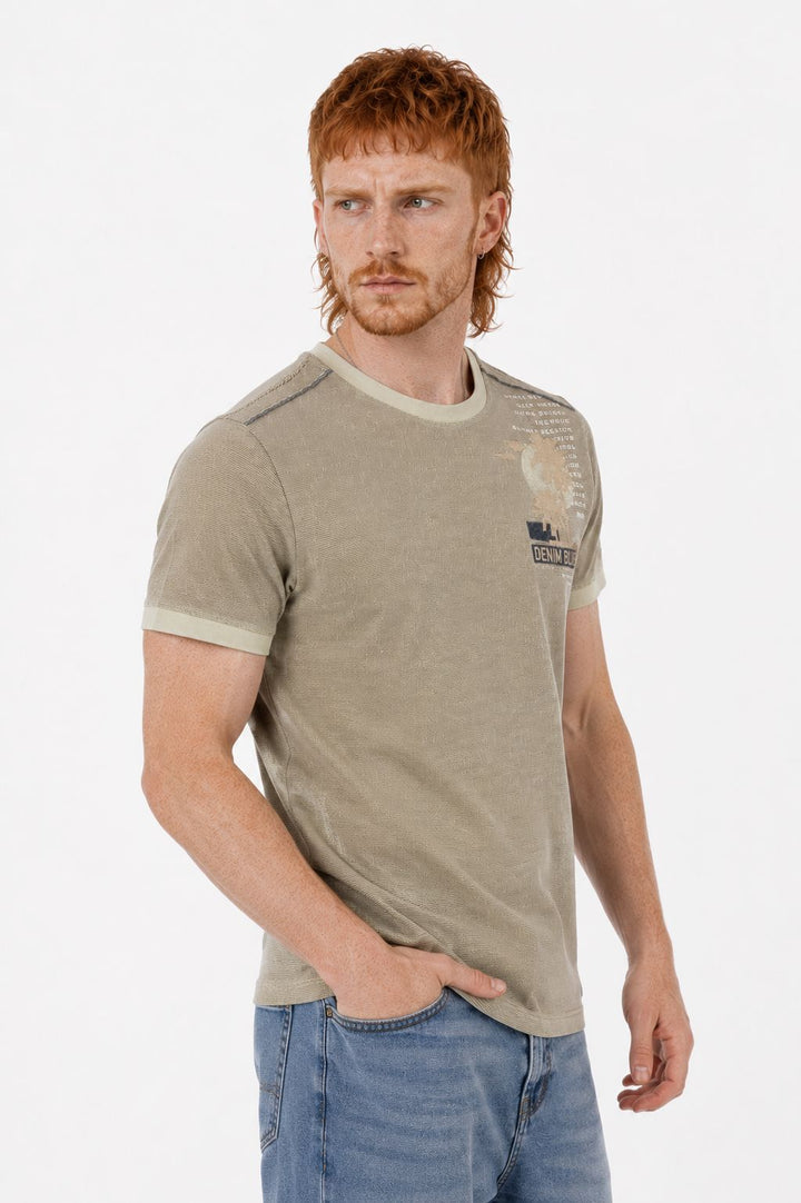 SOQUESTO Herren T-Shirt Bruststickerei