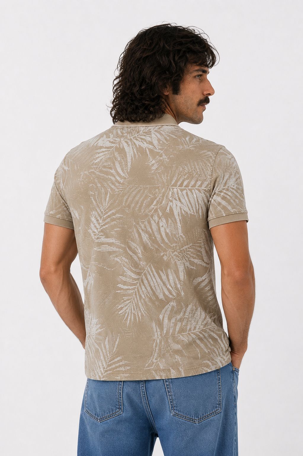SOQUESTO Poloshirt Herren Palmenblatt