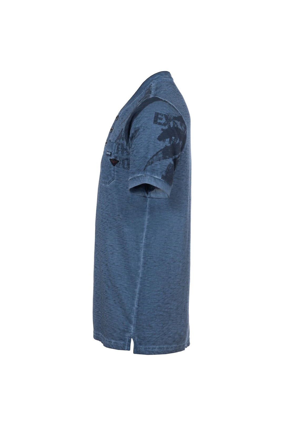 SOQUESTO Henley T-Shirt Herren Palmendruck