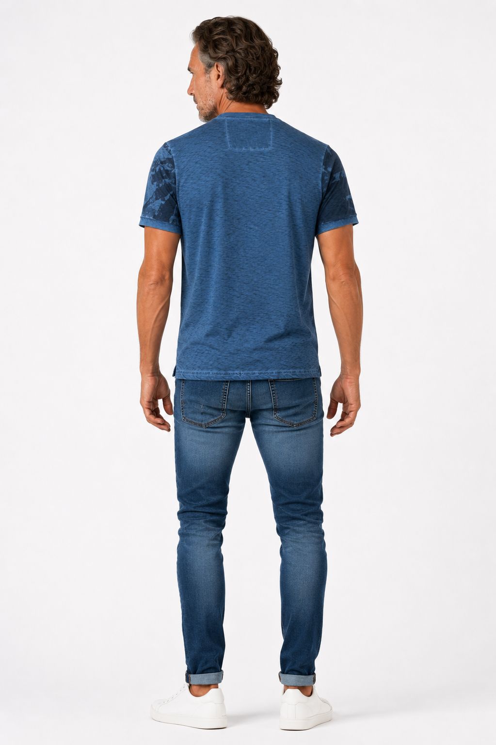 SOQUESTO Henley T-Shirt Herren Palmendruck