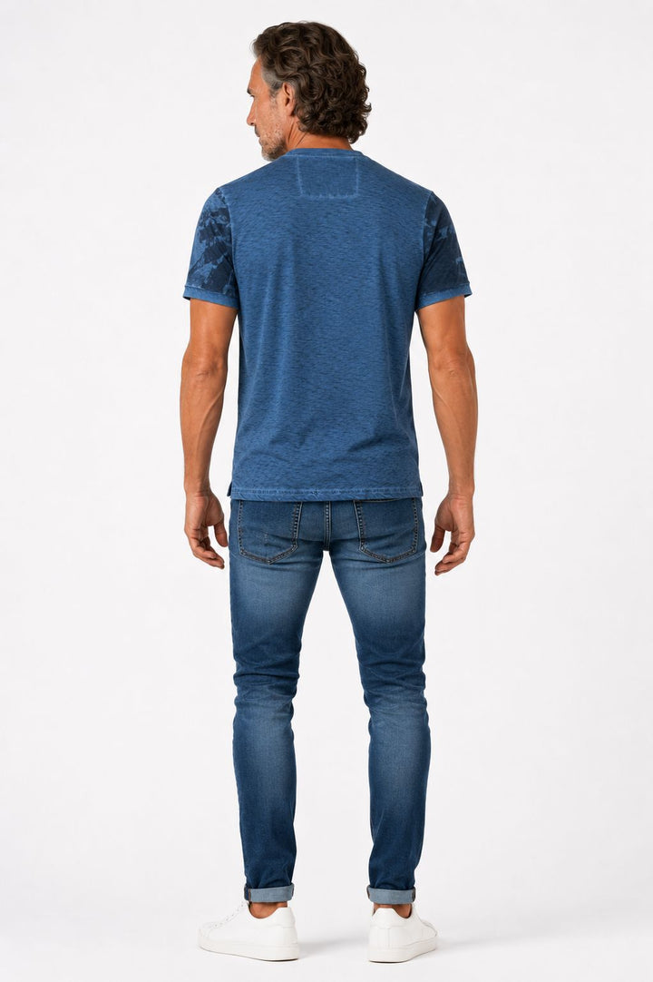 SOQUESTO Henley T-Shirt Herren Palmendruck