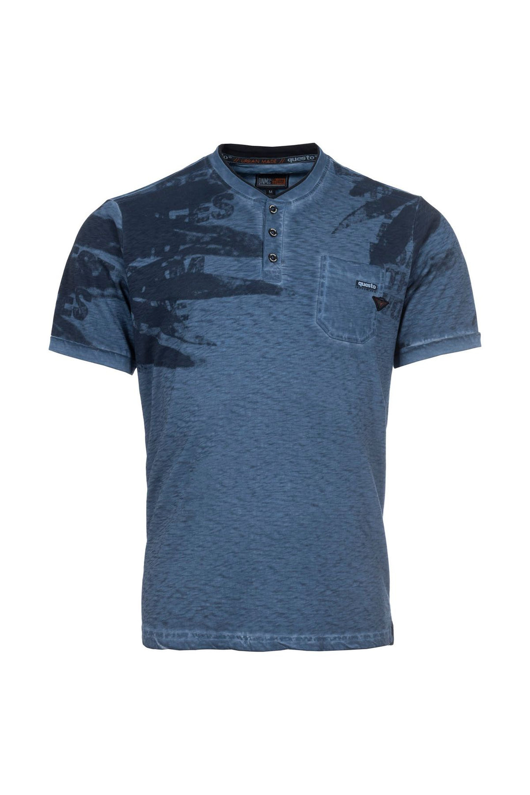 SOQUESTO Henley T-Shirt Herren Palmendruck