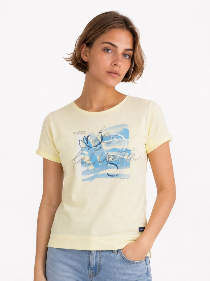 SOQUESTO Damen T-Shirt Baumwolle