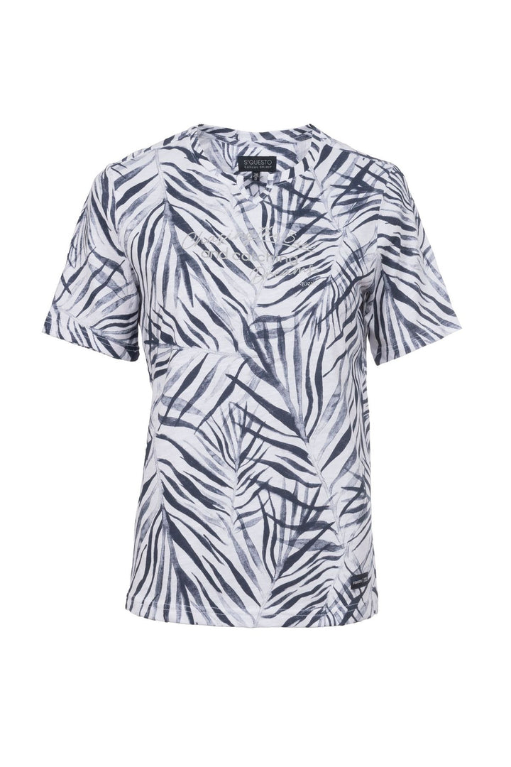SOQUESTO Damen T-Shirt Palmen-Print