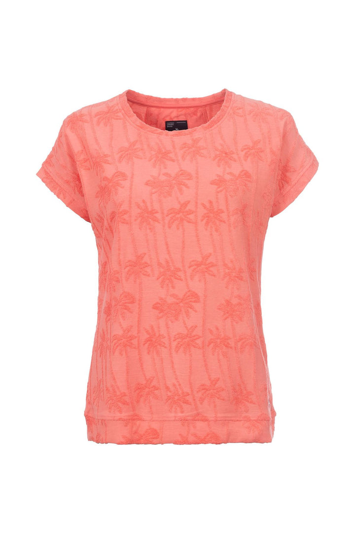 SOQUESTO Damen T-Shirt Palmenmuster