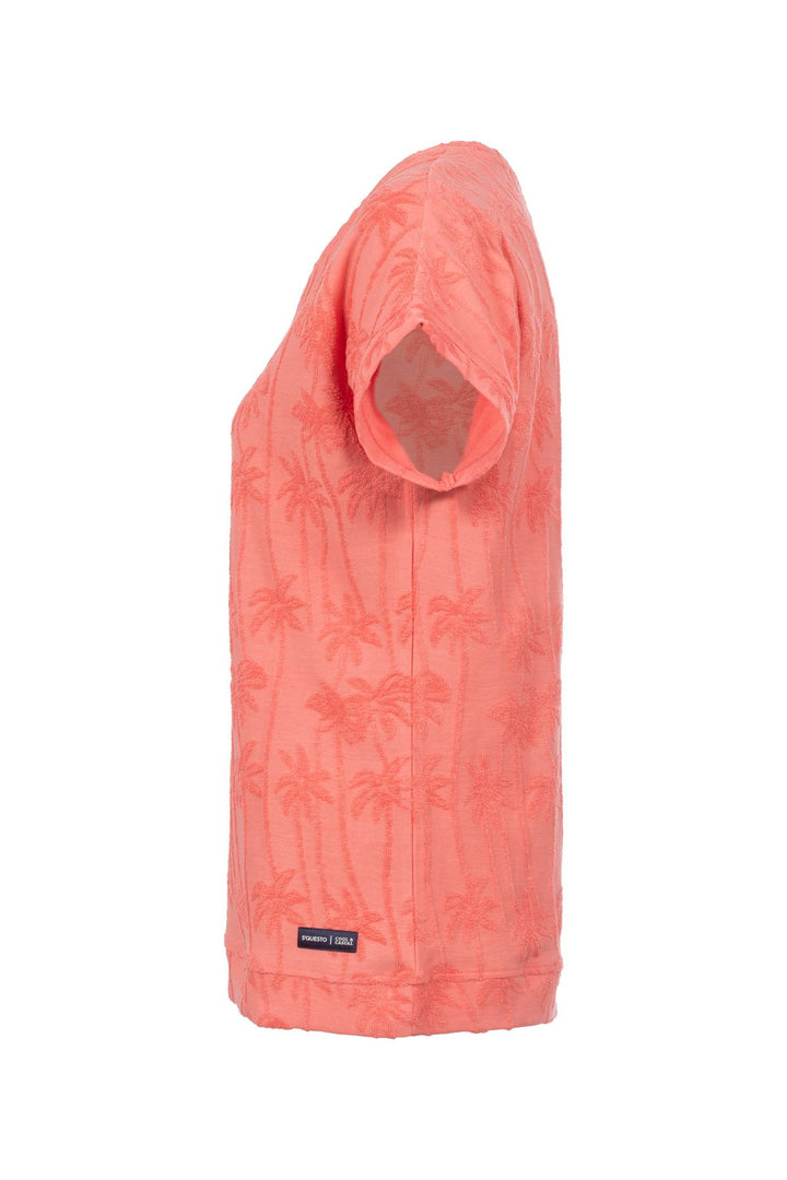 SOQUESTO Damen T-Shirt Palmenmuster