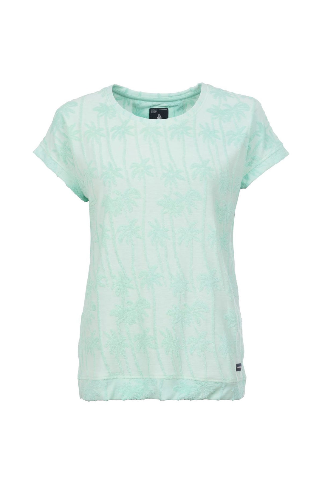 SOQUESTO Damen T-Shirt Palmenmuster