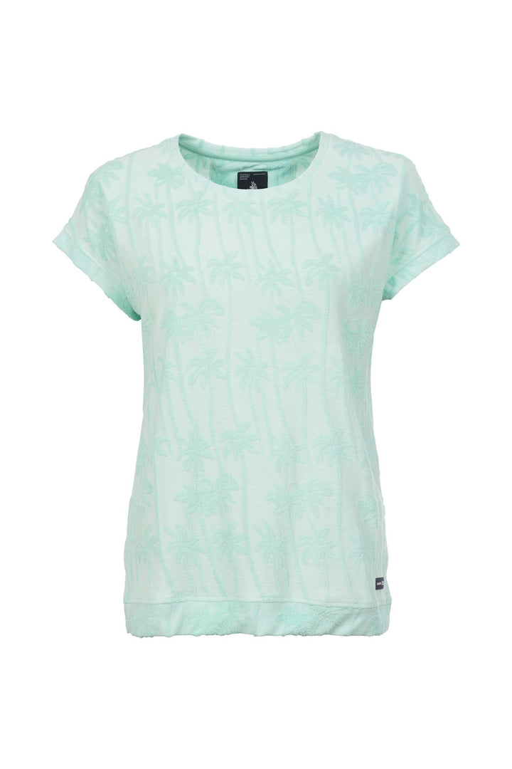 SOQUESTO Damen T-Shirt Palmenmuster
