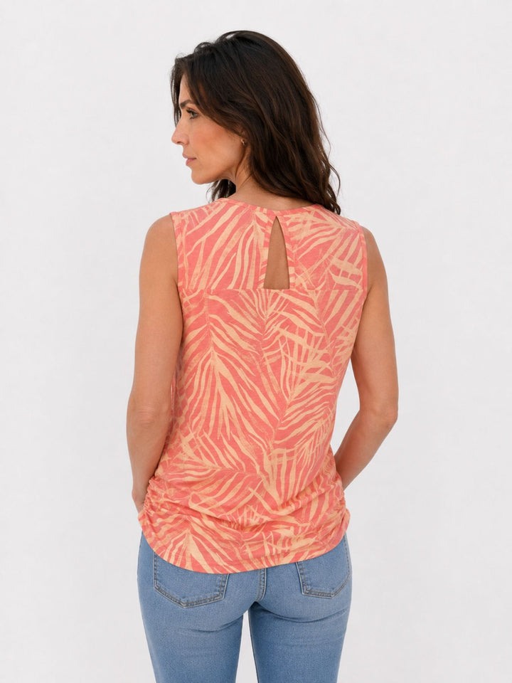SOQUESTO Damen Top Palmen Cut-Out