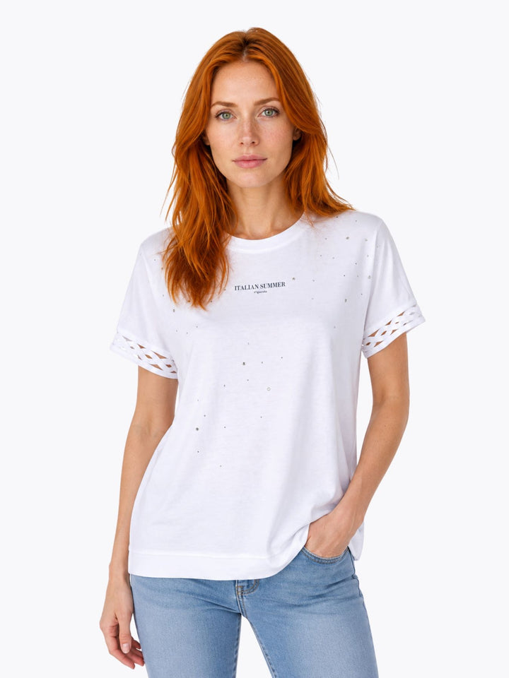 SOQUESTO Damen T-Shirt mit Glitzersteine