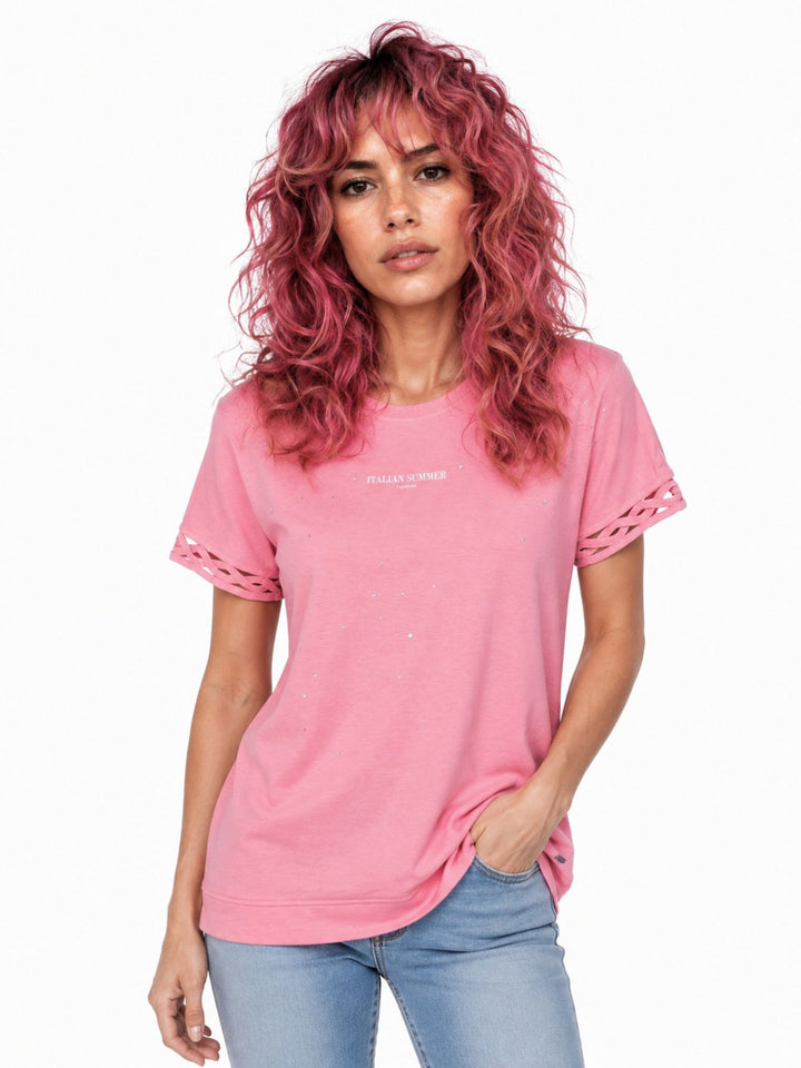 SOQUESTO Damen T-Shirt mit Glitzersteine