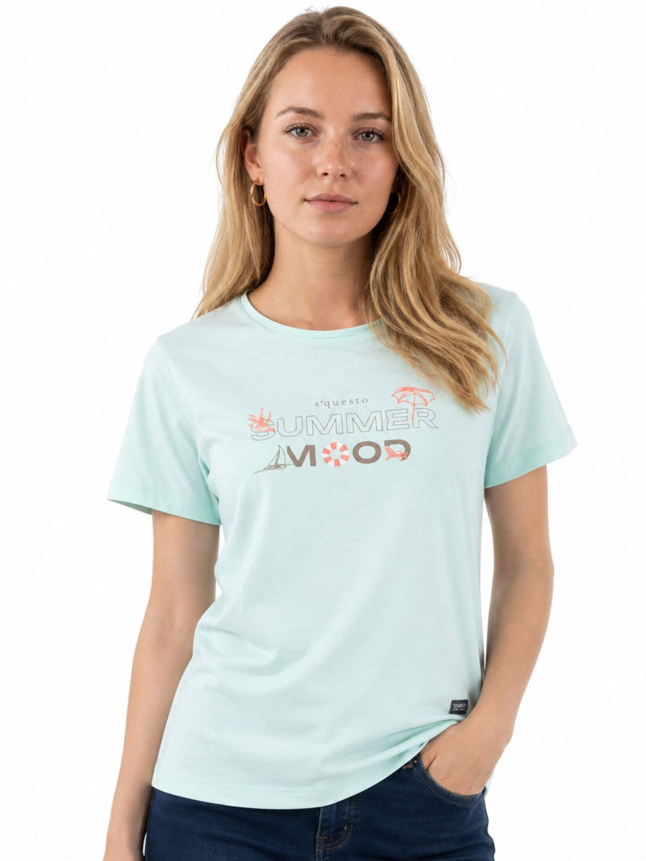 SOQUESTO Damen T-Shirt Summer Print