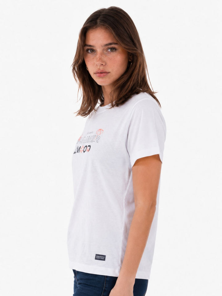 SOQUESTO Damen T-Shirt Summer Print