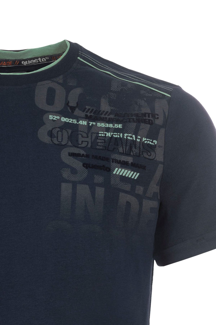 SOQUESTO Herren T-Shirt Schulterprint