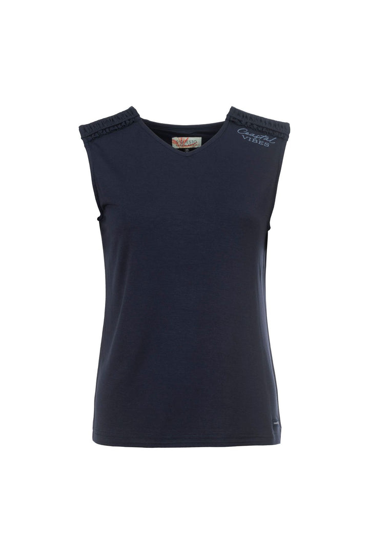 Top Damen Raffung an der Schulter