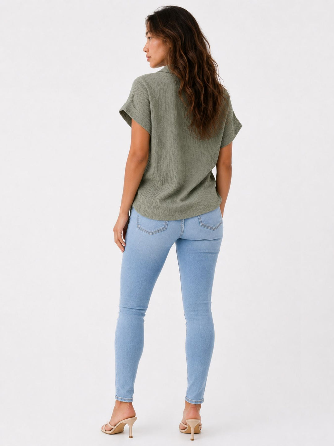 Authentic Style Damenbluse Crinkle