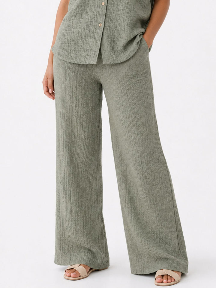 Authentic Style Damenhose Crinkle Optik