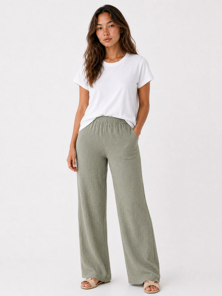Authentic Style Damenhose Crinkle Optik