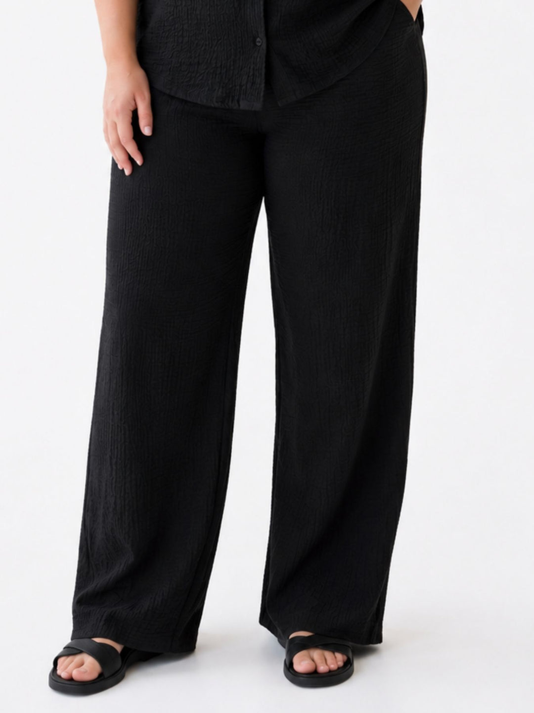 Authentic Style Damenhose Crinkle Optik