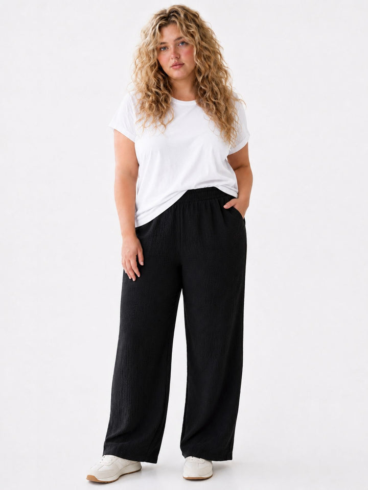 Authentic Style Damenhose Crinkle Optik
