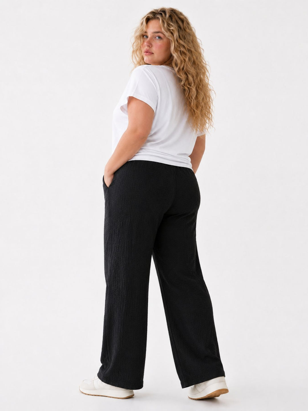 Authentic Style Damenhose Crinkle Optik