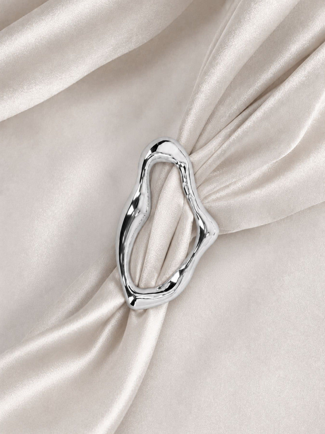 Tücherring schmal oval silber