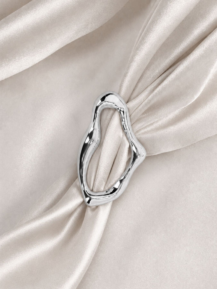 Tücherring schmal oval silber