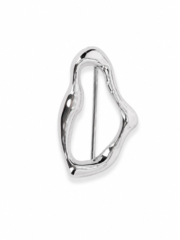 Tücherring schmal oval silber