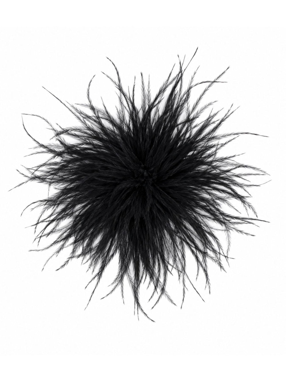 Federblüte Haarclip und Brosche schwarz