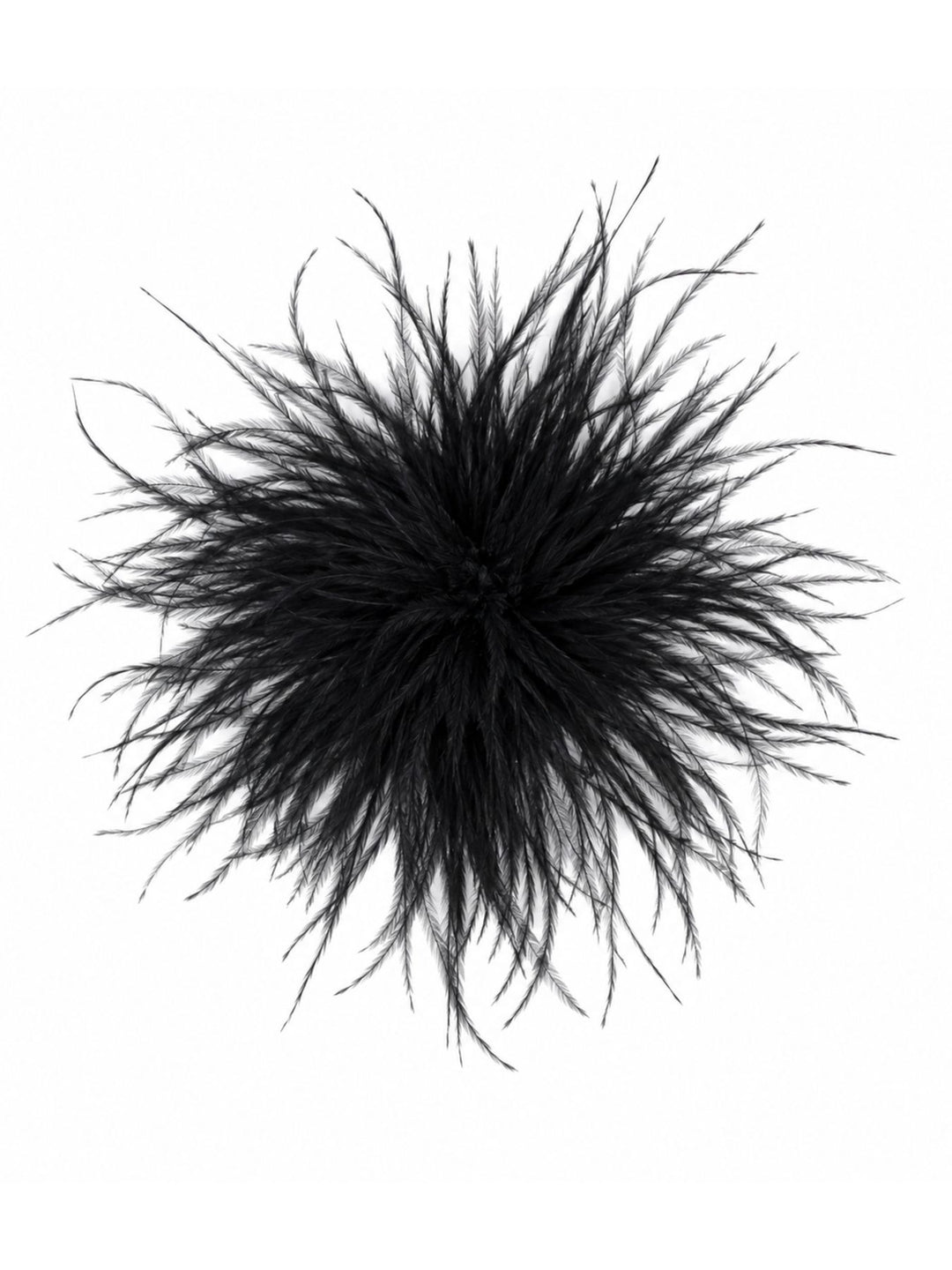 Federblüte Haarclip und Brosche schwarz