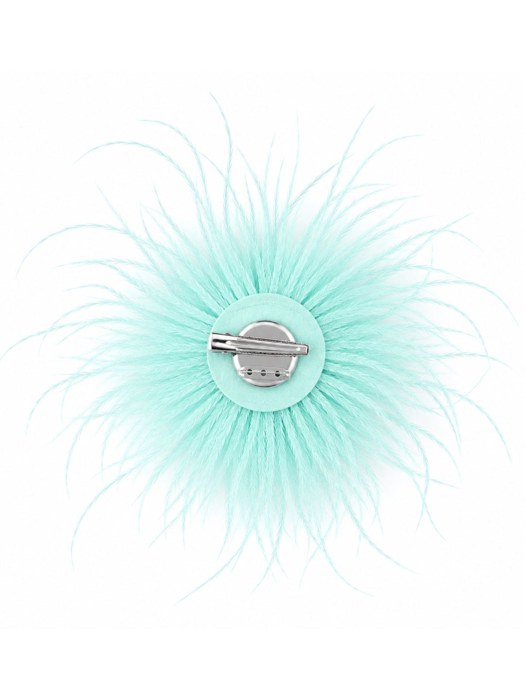 Federblüte Haarclip und Brosche aqua