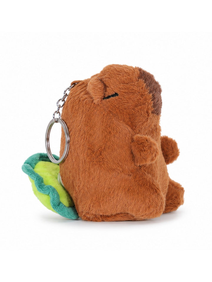 Capybara Plüsch-Schlüsselanhänger mit drehbarem Schildkrötenpanzer