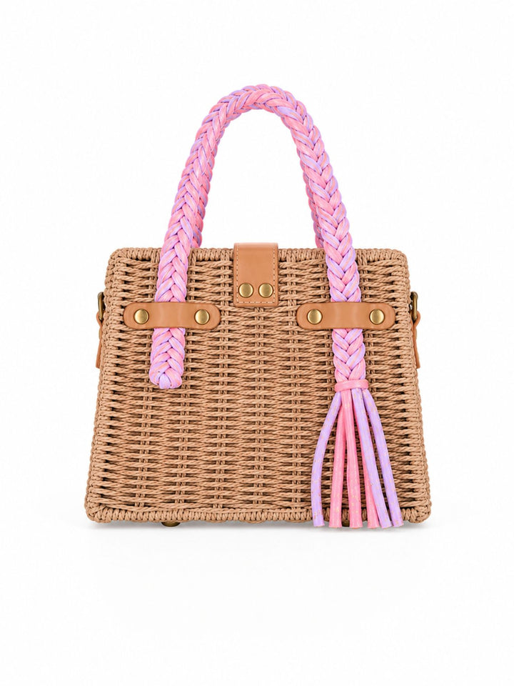 Kleine Korntasche mit Kordelgriffen und Riemen
