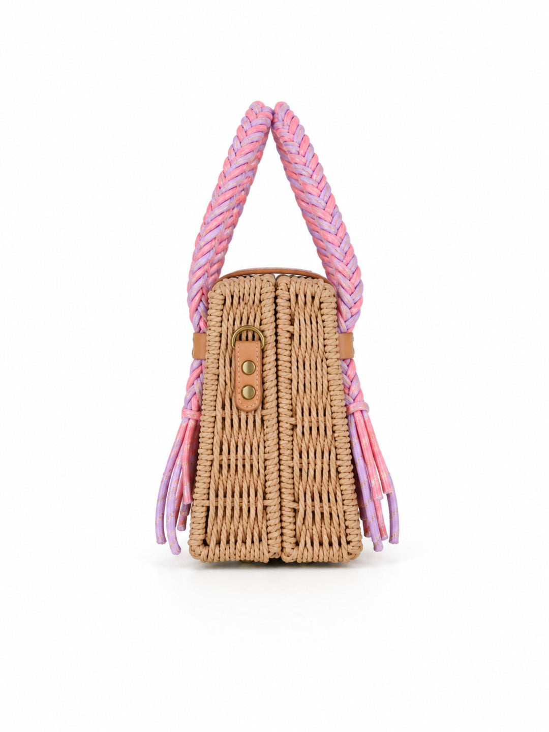 Kleine Korntasche mit Kordelgriffen und Riemen