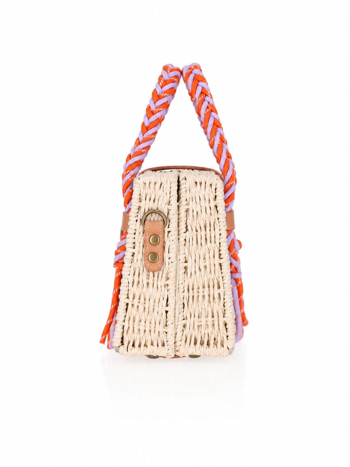 Kleine Korntasche mit Kordelgriffen und Riemen