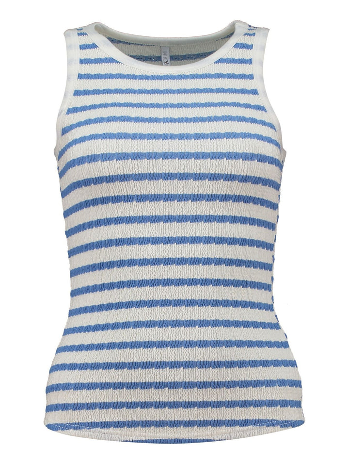 Top Damen Crinkle SL C TP Be44a blue stripe