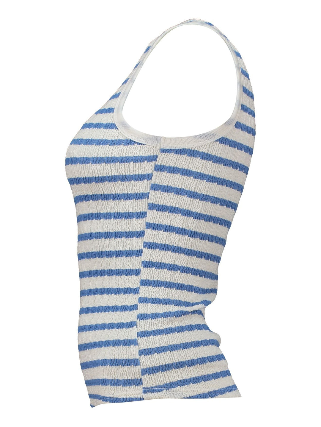 Top Damen Crinkle SL C TP Be44a blue stripe